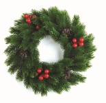 Χριστουγεννιάτικο στεφάνι plastic κουκουνάρι & berries 30εκ  Χριστουγεννιάτικο στεφάνι plastic κουκουνάρι & berries 30εκ