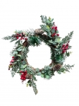 Χριστουγεννιάτικο στεφάνι με berries κόκκινα 45εκ  Χριστουγεννιάτικο στεφάνι με berries κόκκινα 45εκ