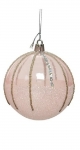  Χριστουγεννιάτικη πλαστική μπάλα με γκλίτερ blush pink 20εκ 