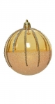  Χριστουγεννιάτικη πλαστική μπάλα με γκλίτερ camel brown 8εκ 