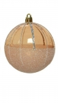  Χριστουγεννιάτικη πλαστική μπάλα με γκλίτερ light gold 8εκ 