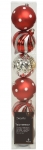  Χριστουγεννιάτικο πλαστικό σετ μπάλες 6τμχ κόκκινο ασημί 15εκ 