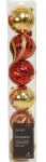  Χριστουγεννιάτικο πλαστικό σετ μπάλες 6τμχ κόκκινο χρυσο 15εκ 