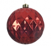  Χριστουγεννιάτικη πλαστική μπάλα κόκκινη γυαλιστέρή 15εκ 