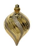  Χριστουγεννιάτικη πλαστικό διασκοσμητικό χρυσό με ρίγες σαμπανί 15εκ 
