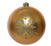  Χριστουγεννιάτικη πλαστική μπάλα χρυσή ματ με νιφάδα 15εκ 