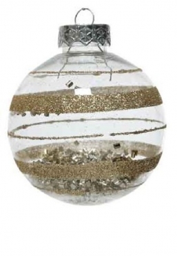 Χριστουγεννιάτικη πλαστική μπάλα διάφανη με γκλίτερ χρυσό 8εκ από την εταιρία Epilegin. Χριστουγεννιάτικη πλαστική μπάλα διάφανη με γκλίτερ χρυσό 8εκ από την εταιρία Epilegin.