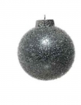  Χριστουγεννιάτικη πλαστική μπάλα γκρί 8εκ 