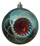  Χριστουγεννιάτικη πλαστική μπάλα γαλάζια 8εκ 