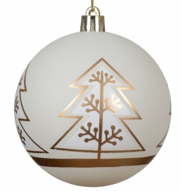 Χριστουγεννιάτικη πλαστική μπάλα με δέντρα λευκή 8εκ από την εταιρία Epilegin. Χριστουγεννιάτικη πλαστική μπάλα με δέντρα λευκή 8εκ από την εταιρία Epilegin.