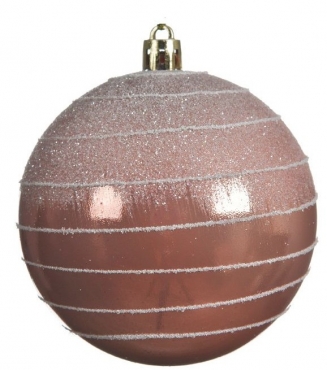 Χριστουγεννιάτικη πλαστική μπάλα σομόν 8εκ