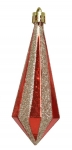  Χριστουγεννιάτικο πλαστικό διαμάντι κόκκινο χρυσό χρώμα 13,5Χ4εκ 