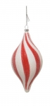  Χριστουγεννιάτικη πλαστική μπάλα λευκό-κόκκινο 8εκ 
