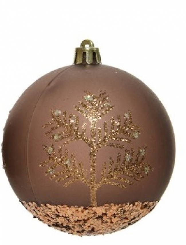  Χριστουγεννιάτικη πλαστική μπάλα καφέ δέντρο 8εκ από την εταιρία Epilegin. 