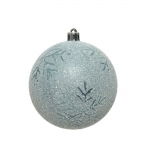  Χριστουγεννιάτικη πλαστική μπάλα με χιονονιφάδες blue dawn 8εκ 