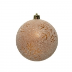  Χριστουγεννιάτικη πλαστική μπάλα χάλκινη με νιφάδες 8εκ 