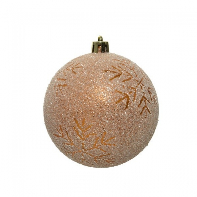  Χριστουγεννιάτικη πλαστική μπάλα με χιονονιφάδες amber 8εκ από την εταιρία Epilegin. 