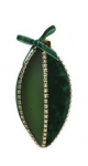  Χριστουγεννιάτικη γυάλινη μπάλα matt με βελούδο πράσινη 8εκ 