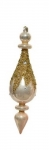  Χριστουγεννιάτικο γυάλινο κρεμαστό στολίδι με χρυσές λεπτομέρειες pearl 26εκ 