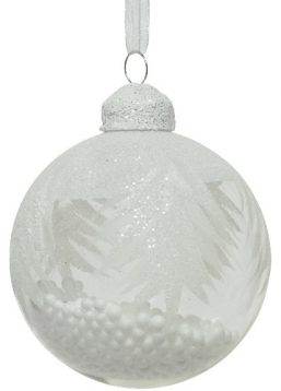 Χριστουγεννιάτικη γυάλινη μπάλα διάφανη με χιονονιφάδες 8εκ από την εταιρία Epilegin. Χριστουγεννιάτικη γυάλινη μπάλα διάφανη με χιονονιφάδες 8εκ από την εταιρία Epilegin.