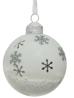Χριστουγεννιάτικη γυάλινη μπάλα διάφανη με φτερά 8εκ από την εταιρία Epilegin. Χριστουγεννιάτικη γυάλινη μπάλα διάφανη με φτερά 8εκ από την εταιρία Epilegin.