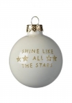  Χριστουγεννιάτικη γυάλινη γυαλιστερή μπάλα ``Shine like all the stars`` wool white 6εκ 