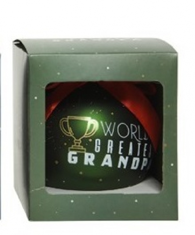 Χριστουγεννιάτικη γυάλινη μπάλα πράσινη Grandpa 10εκ από την εταιρία Epilegin. 