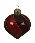  Χριστουγεννιάτικη γυάλινη μπάλα με glitter Christmas red 8εκ 