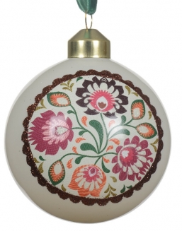 Χριστουγεννιάτικη γυάλινη μπάλα Flower print wool white 8εκ από την εταιρία Epilegin. Χριστουγεννιάτικη γυάλινη μπάλα Flower print wool white 8εκ από την εταιρία Epilegin.