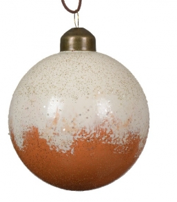 Χριστουγεννιάτικη γυάλινη μπάλα Opaque wool white orange 8εκ από την εταιρία Epilegin. Χριστουγεννιάτικη γυάλινη μπάλα Opaque wool white orange 8εκ από την εταιρία Epilegin.