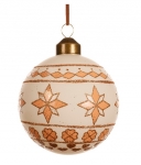 Χριστουγεννιάτικη γυάλινη μπάλα με αστέρια wool white gold 8εκ  Χριστουγεννιάτικη γυάλινη μπάλα με αστέρια wool white gold 8εκ