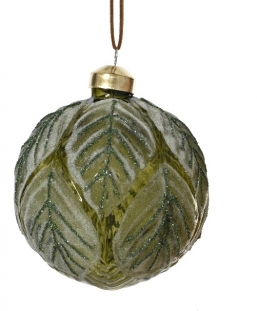 Χριστουγεννιάτικη γυάλινη μπάλα 3d Leaves rosemary green 8εκ από την εταιρία Epilegin. Χριστουγεννιάτικη γυάλινη μπάλα 3d Leaves rosemary green 8εκ από την εταιρία Epilegin.