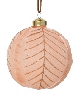 Χριστουγεννιάτικη γυάλινη μπάλα 3d Leaves peach pearl 8εκ από την εταιρία Epilegin. Χριστουγεννιάτικη γυάλινη μπάλα 3d Leaves peach pearl 8εκ από την εταιρία Epilegin.