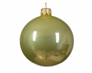  Χριστουγεννιάτικη γυάλινη μπάλα φυστικί γυαλιστερή 8εκ 