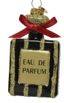  Χριστουγεννιάτικο γυάλινο στολίδι μπουκαλάκι μαύρο χρυσό χρώμα 9,2Χ5,1εκ 