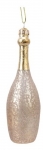  Χριστουγεννιάτικο γυάλινο κρεμαστό μπουκάλι σαμπάνιας χρυσό 12,5εκ 