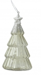 Χριστουγεννιάτικο γυάλινο κρεμαστό στολίδι δεντράκι sage διάφανο 12,6εκ  Χριστουγεννιάτικο γυάλινο κρεμαστό στολίδι δεντράκι sage διάφανο 12,6εκ