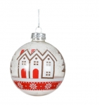 Χριστουγεννιάτικη γυάλινη μπάλα "Factory" διάφανη 8εκ  Χριστουγεννιάτικη γυάλινη μπάλα "Factory" διάφανη 8εκ