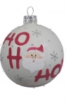  Χριστουγεννιάτικη γυάλινη μπάλα με Άγιο Βασίλη winter white 8εκ 