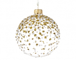 Χριστουγεννιάτικη γυάλινη μπάλα Golden sparkle διάφανη 8εκ από την εταιρία Epilegin. Χριστουγεννιάτικη γυάλινη μπάλα Golden sparkle διάφανη 8εκ από την εταιρία Epilegin.
