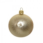  Χριστουγεννιάτικη γυάλινη μπάλα μάτ με αστέρι χρυσή 8εκ 