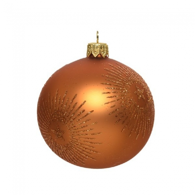  Χριστουγεννιάτικη γυάλινη μπάλα μάτ με αστέρι copper 8εκ από την εταιρία Epilegin. 