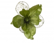  Χριστουγεννιάτικο λουλουδι "Μανώλια" με κλιπ πράσινο 10εκ 
