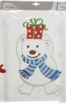  Χριστουγεννιάτικο διακοσμητικό παραθύρου Αρκουδάκι 28.5x40εκ 