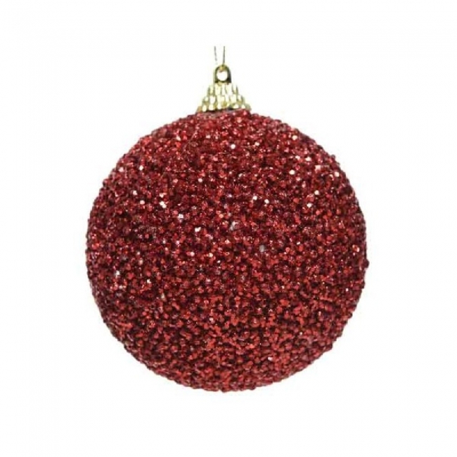  Χριστουγεννιάτικη πλαστική μπάλα με glitter κόκκινη 8εκ από την εταιρία Epilegin. 