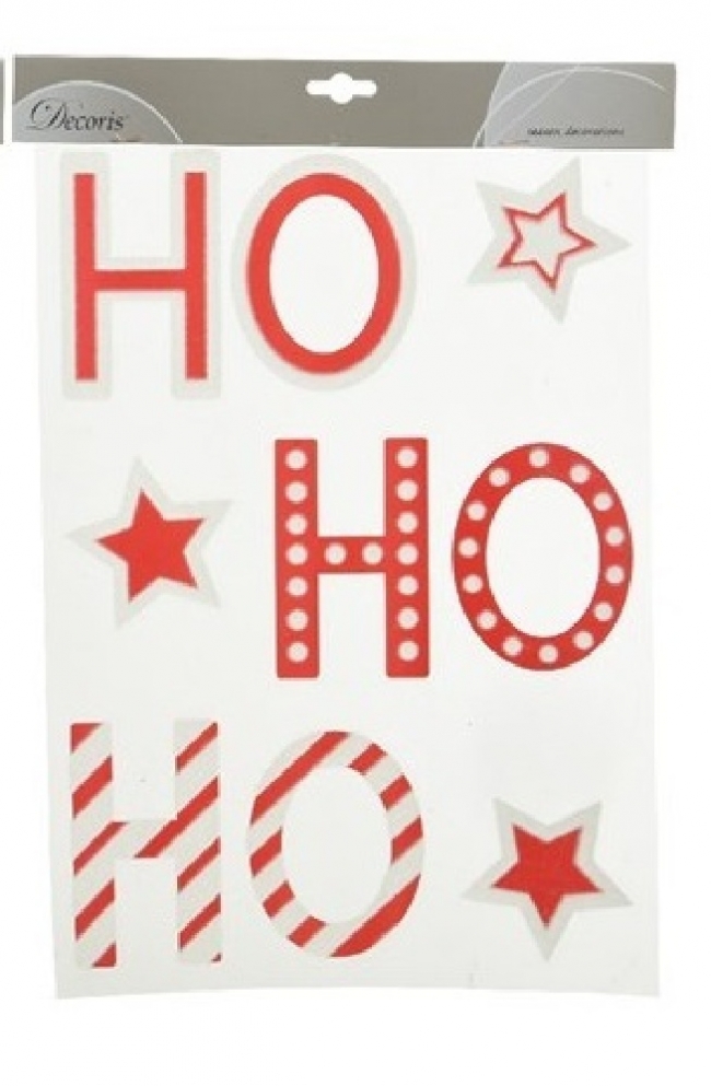  Χριστουγεννιάτικο διακοσμητικό παραθύρου "Ho Ho Ho", κόκκινο-λευκό 29.5x40εκ από την εταιρία Epilegin. 