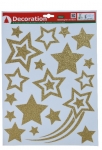  Χριστουγεννιάτικο διακοσμητικό αυτοκόλλητο παραθύρου με αστέρια 29x41εκ 