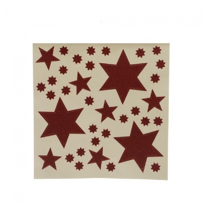  Χριστουγεννιάτικο διακοσμητικό αυτοκόλλητο παραθύρου με αστέρια κόκκινο 31x32εκ από την εταιρία Epilegin. 