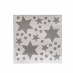  Χριστουγεννιάτικο αυτοκόλλητο παραθύρου με αστέρια ασημί 31x32εκ 