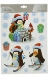  Χριστουγεννιάτικο διακοσμητικό αυτοκόλλητο με πιγκουίνους 23x30,5εκ 